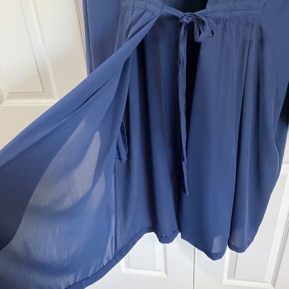 Lane Bryant - Navy Chiffon Open front Duster - Picture 5 of 15